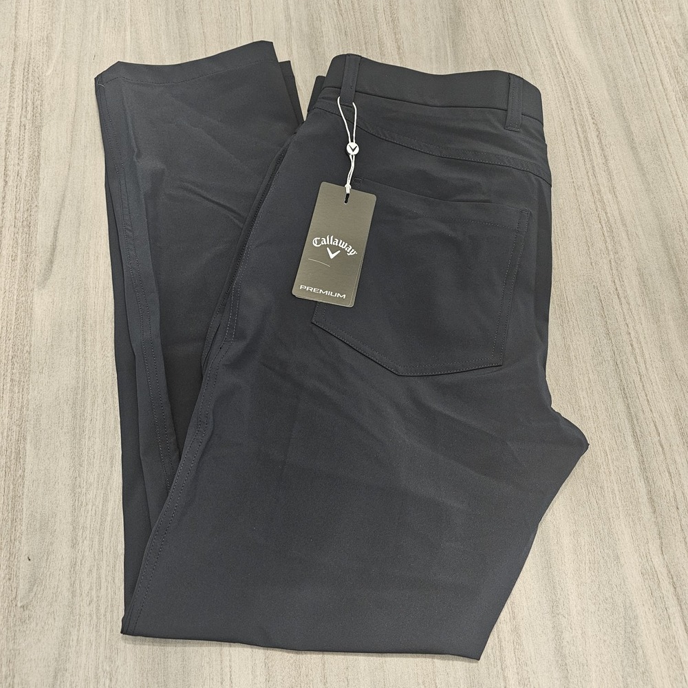 $118 Callaway Premium mens 5‎ pocket pants stretch 32x32 golf night sky P1